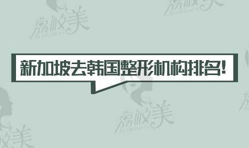 掌握新加坡去韩国整形机构排名，选择正规靠谱的整形医院不迷茫