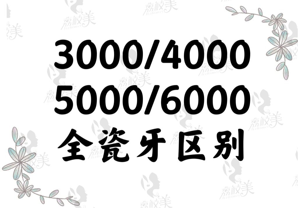 3000/4000/5000/6000全瓷牙区别是什么？1200一颗的全瓷牙能做吗