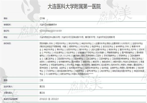 大连医科大学附属第一医院眼科资质