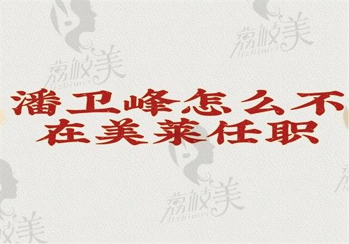 潘卫峰怎么不在美莱任职？2024年在广州素美坐诊做眼鼻拉皮手术都擅长