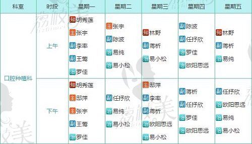 北大口腔种植科医生坐诊时间表