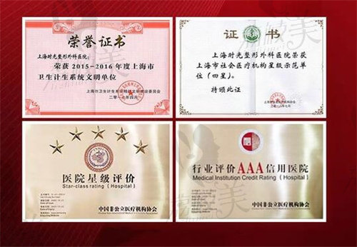 上海时光荣誉证书