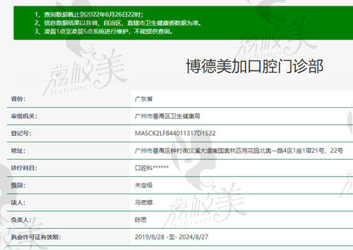 廣州博德美加口腔資質(zhì)