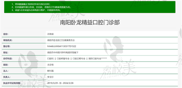 南阳精益口腔门诊部资质正规