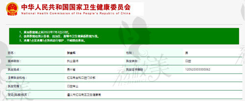 张金科医生执业资格