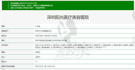 深圳阳光整形是几级资质医院
