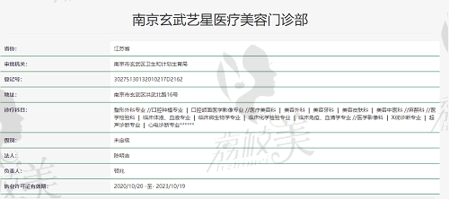 南京藝星醫(yī)療美容 醫(yī)院執(zhí)照