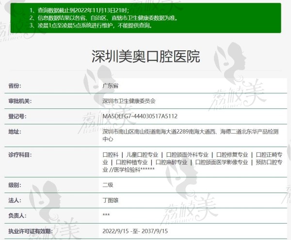 深圳美奥口腔医院资质