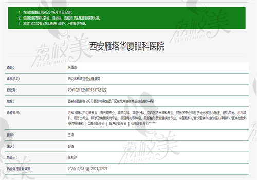 西安雁塔华厦眼科医院卫健委图