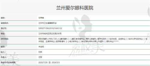 兰州爱尔眼科医院资质