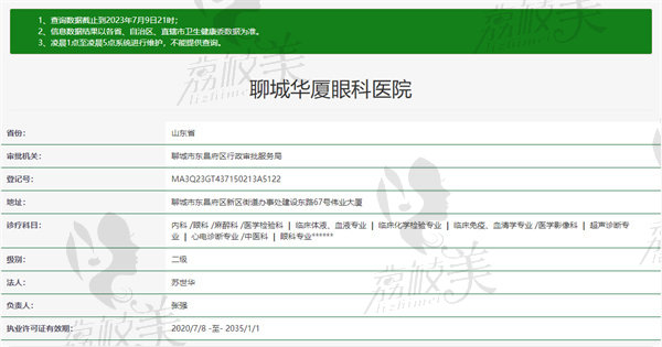 聊城华厦眼科医院怎么样
