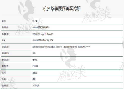 杭州华美医疗美容资质