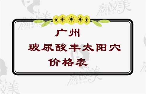 广州玻尿酸丰太阳穴价格表