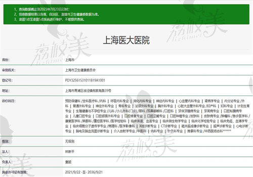 上海医大医院眼科执业信息