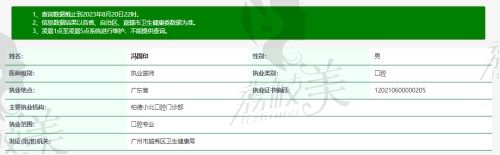 冯医生执业资质信息