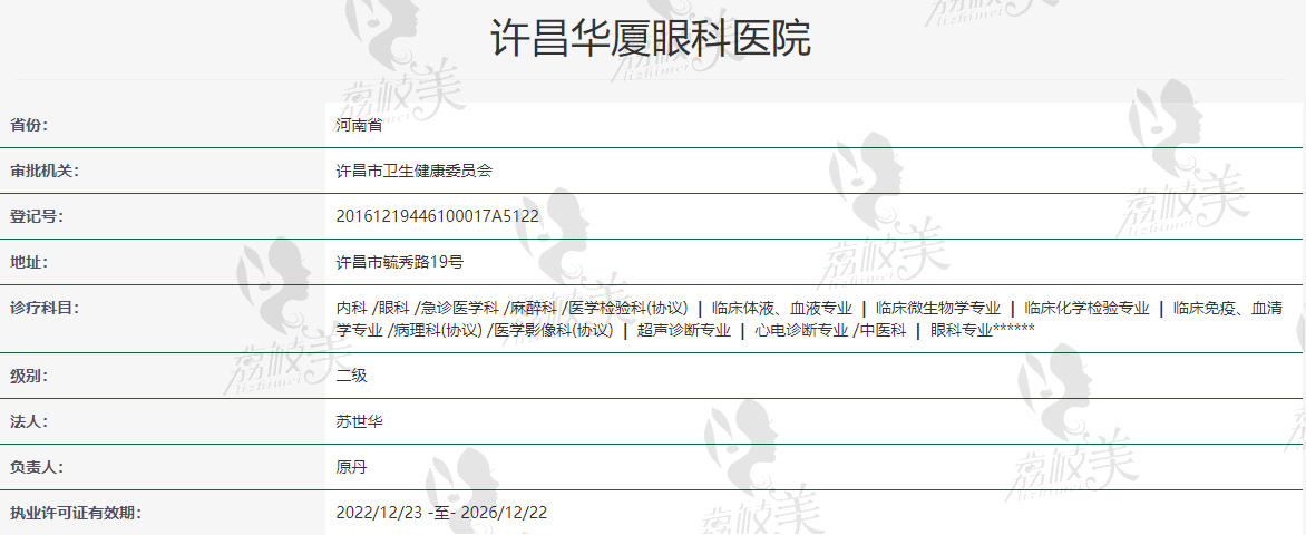 许昌华厦眼科医院是正规医院吗