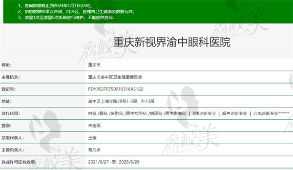 重庆新视界眼科医院是正规医院吗