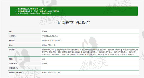 河南省立眼科医院资质