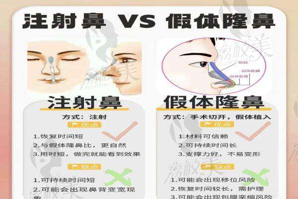 两种隆鼻方式的区别