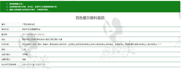 百色爱尔眼科医院资质