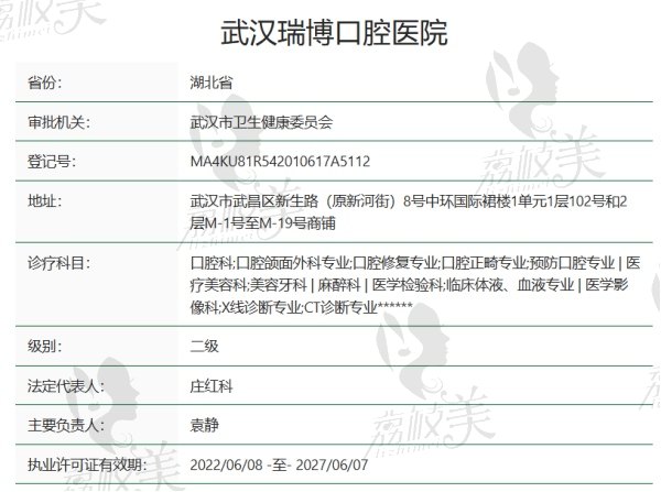 武汉瑞博口腔医院资质