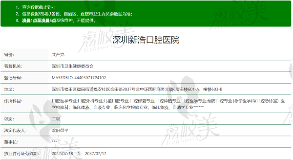 深圳新浩口腔医院资质正规