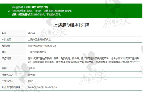 上饶启明眼科医院是正规医院吗
