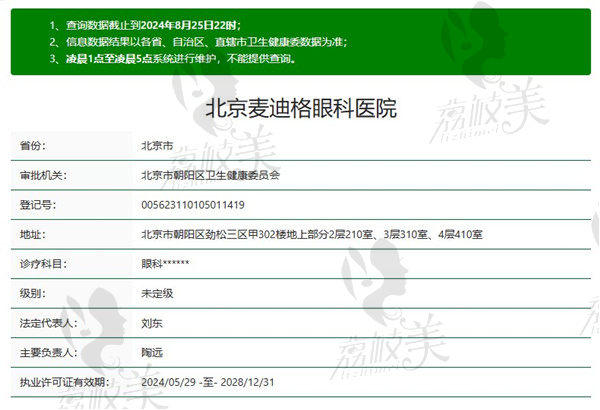 北京麦迪格眼科医院正规吗