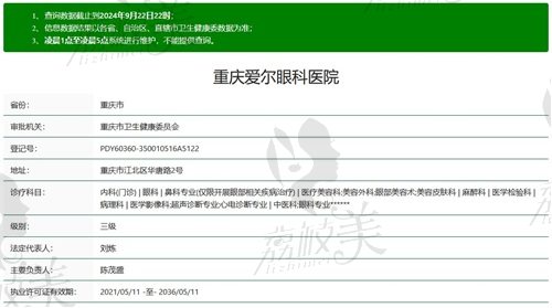 重慶愛爾眼科醫(yī)院正規(guī)資質(zhì)