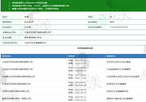 徐彦医生执业信息