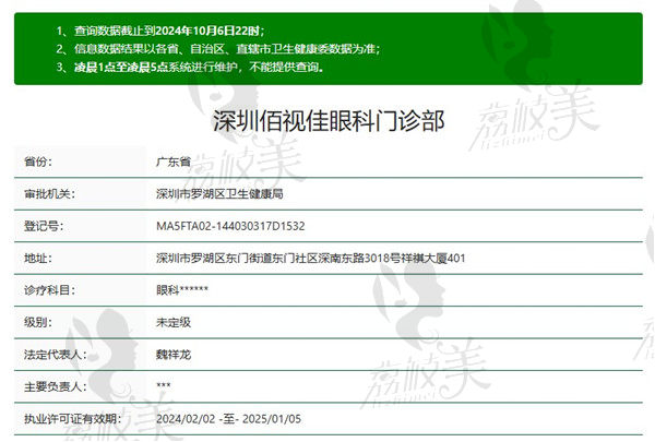 深圳佰视佳眼科医院正规资质