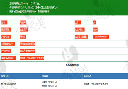 马晓梅医生执业信息