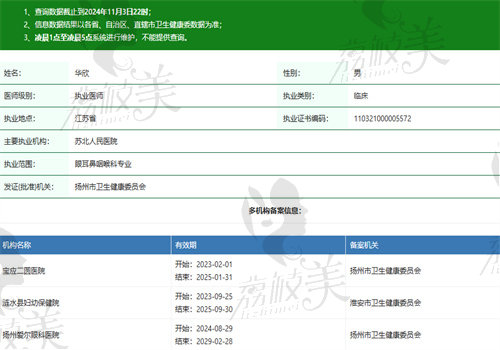 华欣医生执业信息