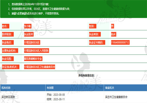 张小隆医生执业信息