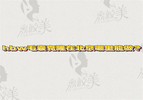 hbw毛囊克隆在北京哪里能做