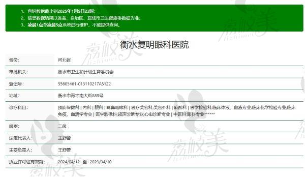衡水复明眼科医院正规吗