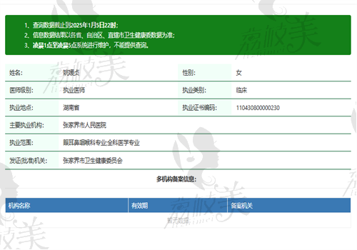 姚媛贞医生执业信息