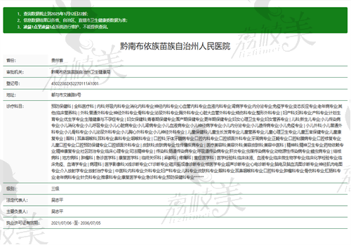 黔南州人民 医院眼科执业信息