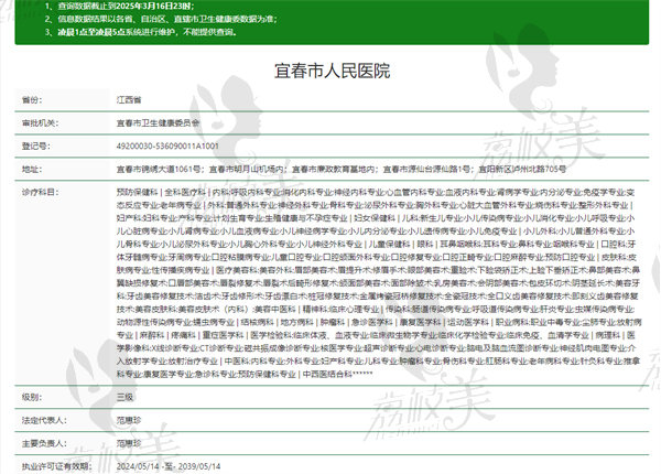宜春市人民医院资质