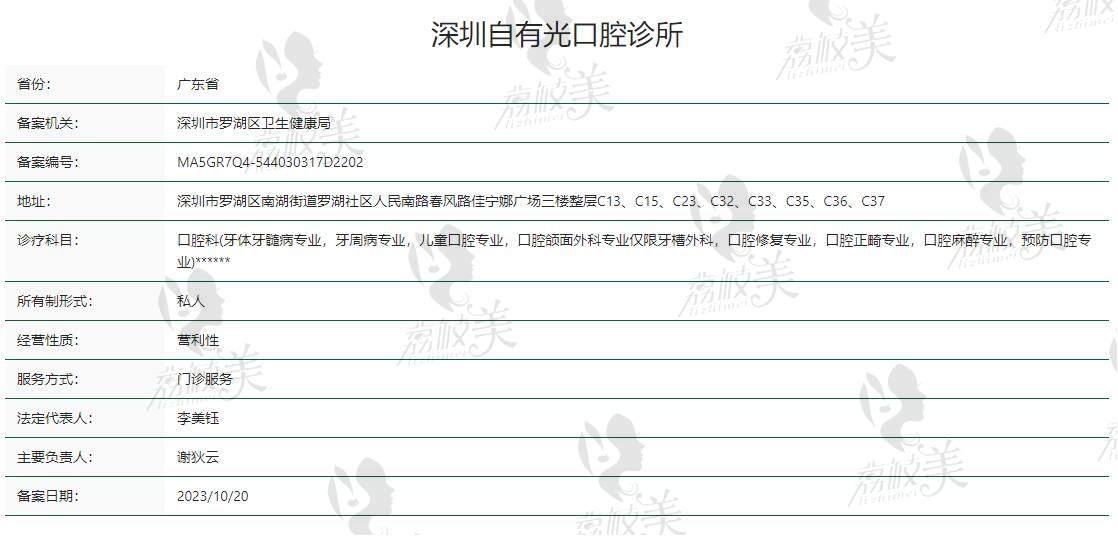 深圳自有光口腔医院地址在哪里