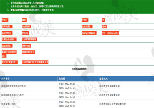 戴利医生执业信息
