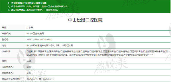 中山松鼠口腔医院资质